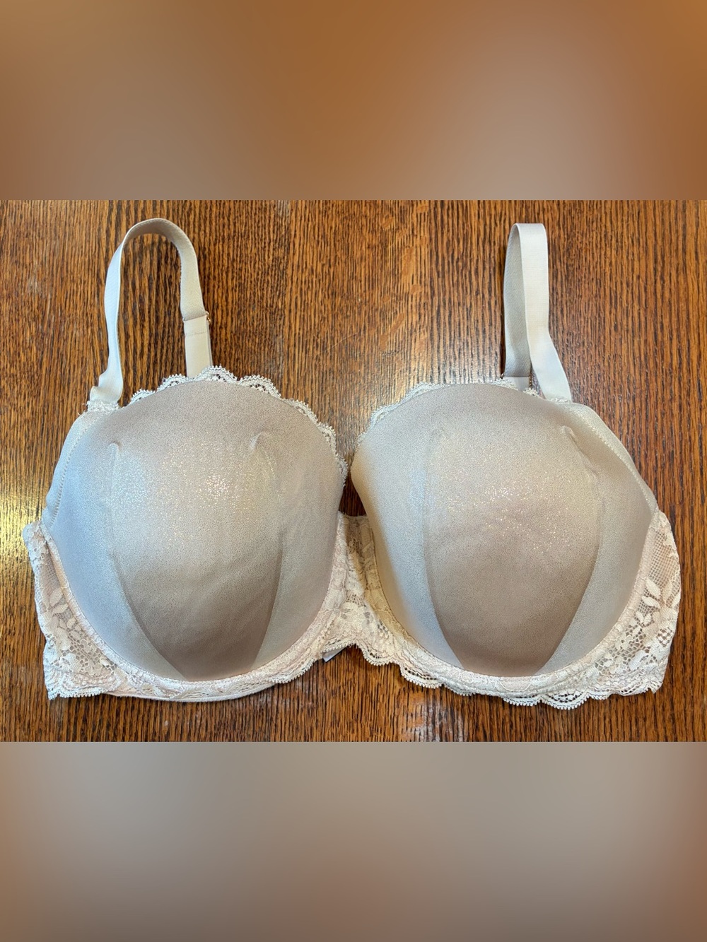 Victoria’s Secret Dream Angels Lined Demi Bra 38DDD Nude Blush Lace Underwire